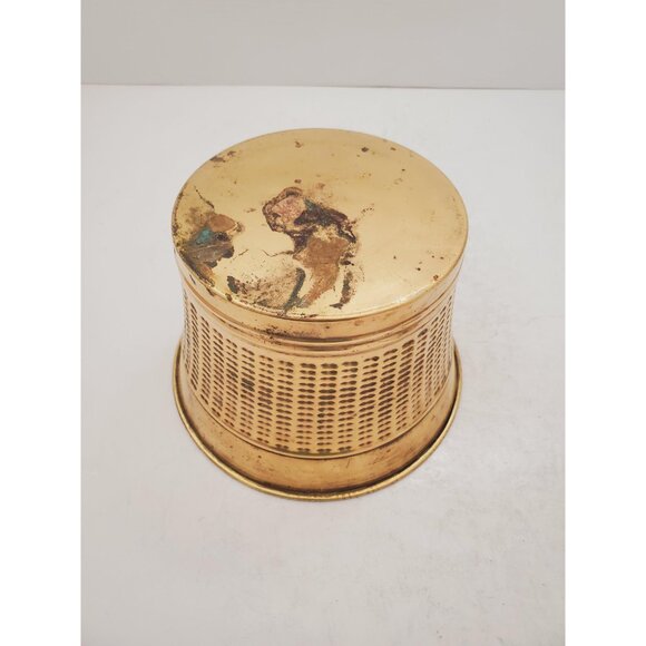 Vintage Brass container, Very heavy Bohemian Wedding, Farmhouse Wedding, Wedding - Picture 5 of 10